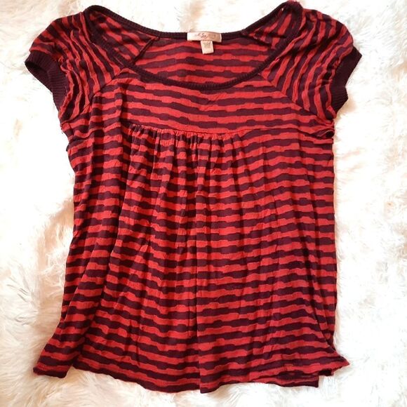 Anthropologie LUX Peasant Top Striped - Picture 1 of 8